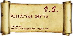 Villányi Sára névjegykártya